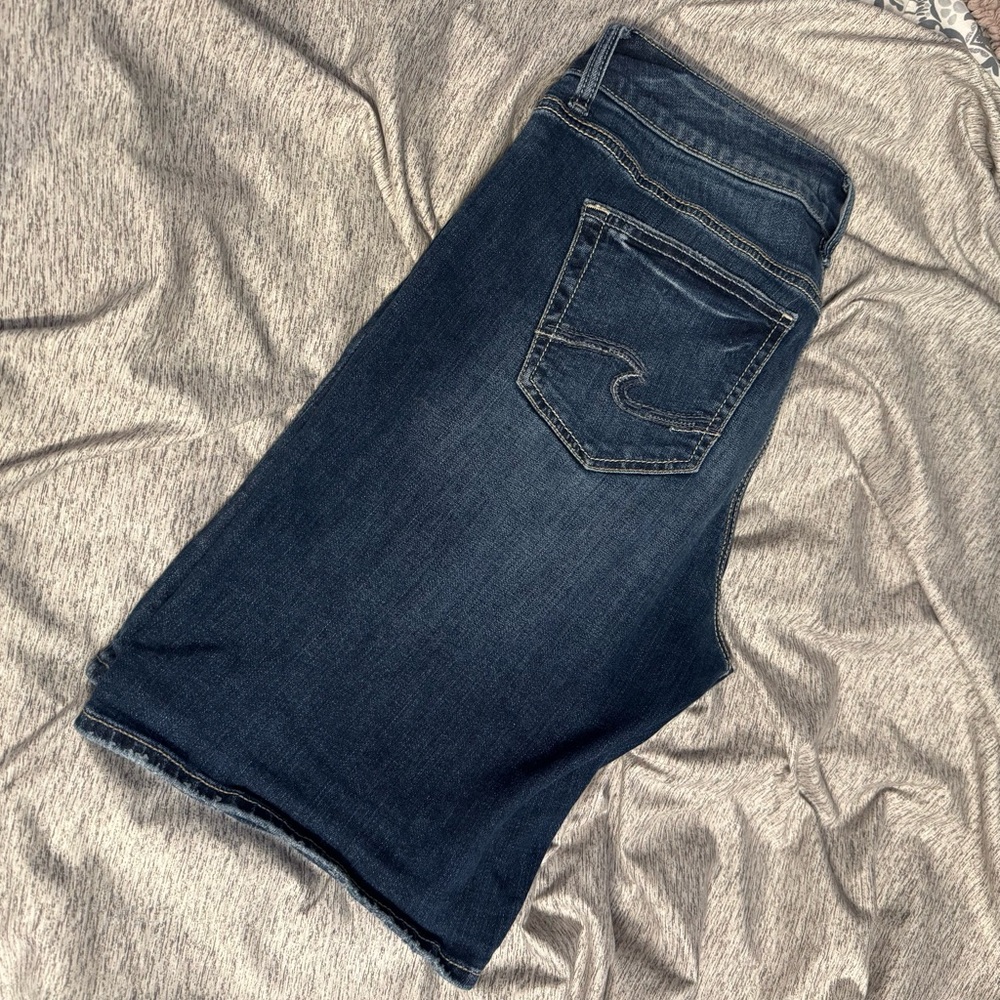 Silver jeans.  Bermuda shorts